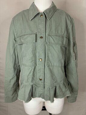 GAP Women's Green Utility Peplum Jacket